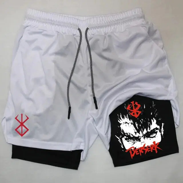 Anime Berserk Quick Dry Performance Multiple Pockets Sports Short