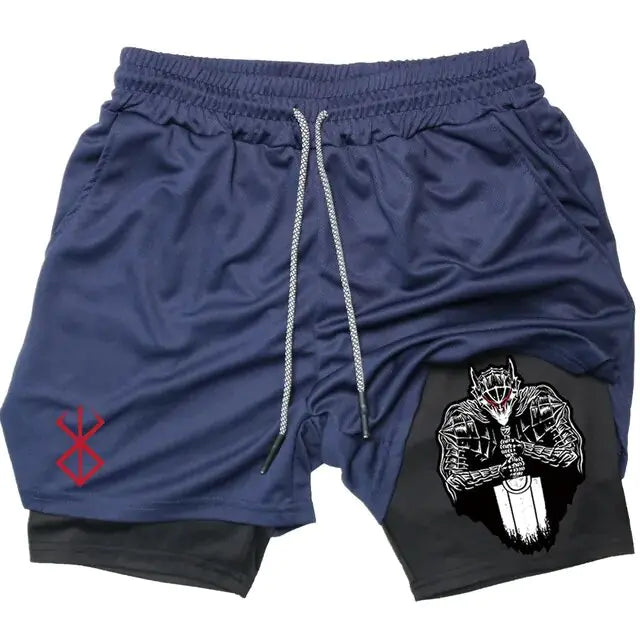 Anime Berserk Quick Dry Performance Multiple Pockets Sports Short